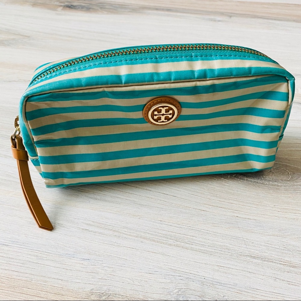 Tory Burch Striped Cosmetic Case